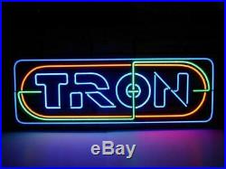 New TRON Beer Bar Man Cave Neon Light Sign 17x8 Artwork Real Glass
