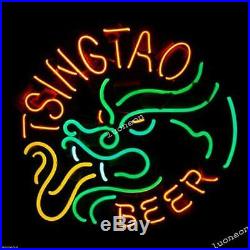 New TSINGTAO BEER Chinese Dragon Hand-made Real Neon Light Bar Sign FAST SHIP