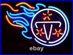 New Tennessee Titans 17x14 Neon Light Sign Lamp Beer Bar Open Real Glass Decor