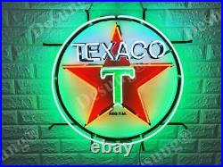 New Texaco Gasoline Neon Light Sign 24x20 Beer Bar Lamp Artwork Real Glass