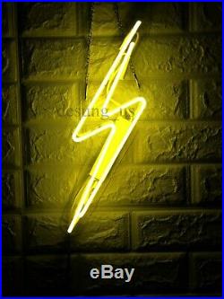 New Thunder Bolt Lightning Neon Light Sign 20 Lamp Beer Bar Acrylic Real Glass