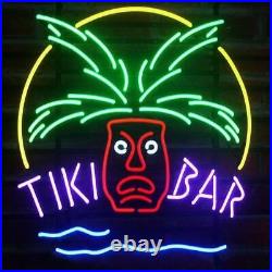 New Tiki Bar Totem Pole 17x14 Neon Light Sign Lamp Beer Room Real Glass Decor