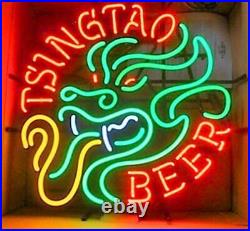 New Tsingtao Beer Dragon 17x14 Neon Light Sign Lamp Bar Decor Windows Display