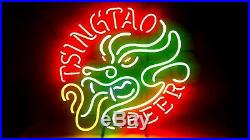 New Tsingtao Dragon Beer Bar Cub Party Light Lamp Decor Neon Sign 17x14