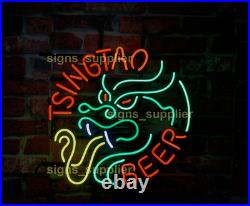 New Tsingtao Dragon Neon Light Sign 20x16 Beer Gift Bar Lamp Glass Chinese