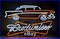 New Vintage Car Auto Budweiser Bow Tie Bar Beer Neon Light Sign 24x20