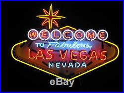 New Welcome TO Fabulous Las Vegas Nevada Beer Bar Neon Light Sign 24x20