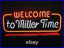New Welcome To Miller Time Miller Lite Neon Light Sign 20x10 Beer Bar Lamp Pub