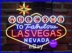 New Welcome to Fabulous Las Vegas Nevada Beer Bar Neon Light Sign 24x20