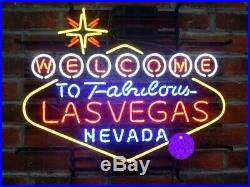 New Welcome to Fabulous Las Vegas Nevada Neon Light Sign 24x20 Beer Bar Lamp