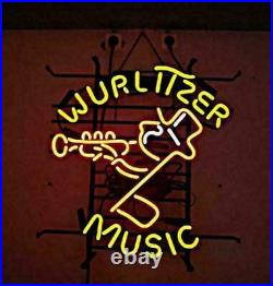 New Wurlitzer Music Trumpet Neon Light Lamp Sign 17x14 Beer Artwork Glass Bar