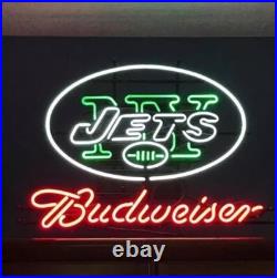 New York Jets Beer 24x20 Neon Sign Light Lamp Decor Visual Wall Glass Gift EL