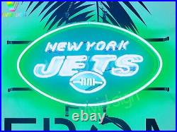 New York Jets Light Lamp Neon Sign 20x15 With HD Vivid Printing Beer Bar NY