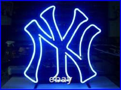 New York Yankees Baseball Neon Light Sign 17x14 Beer Lamp Real Glass Decor Bar