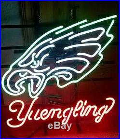 New Yuengling Philadelphia Eagles Neon Light Sign 20x16 Beer Cave Gift Lamp