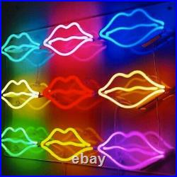 Nine Lips Neon Light Sign Man Cave Gift Beer Bar Pub Artwork Glass Bedroom Glass