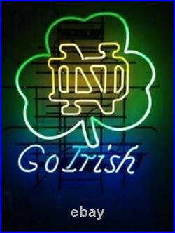 Notre Dame Go Irish Bar Beer Glass Decor Artwork Neon Sign Light