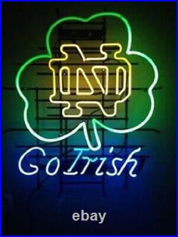 Notre Dame Go Irish Neon Light Sign 17x14 Beer Lamp Gift Bar Artwork Glass