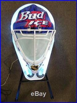 Official Beer NHL Anheuser-busch Inc. Bud Ice Electric Goalie Mask Neon Sign