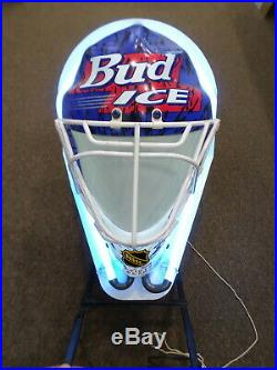 Official Beer NHL Anheuser-busch Inc. Bud Ice Electric Goalie Mask Neon Sign
