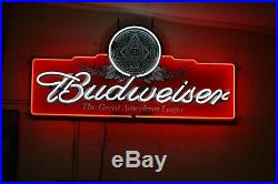 Officially Licensed Budweiser Beer Neon Light Up Sign 49 Long Bar Anheuser