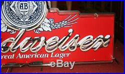 Officially Licensed Budweiser Beer Neon Light Up Sign 49 Long Bar Anheuser