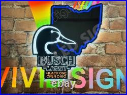 Ohio State Flying Duck Quack Beer Lager 20 Vivid LED Neon Sign Bar Wall Decor