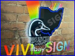 Ohio State Flying Duck Quack Beer Lager 20 Vivid LED Neon Sign Bar Wall Decor