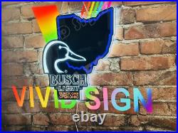 Ohio State Flying Duck Quack Beer Lager 20 Vivid LED Neon Sign Bar Wall Decor