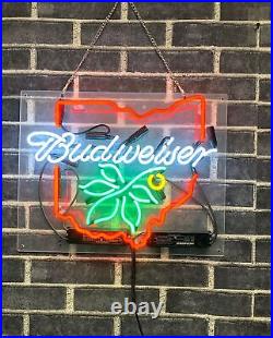 Ohio State Map Beer Acrylic 20x16 Neon Light Lamp Sign Wall Decor Bar Display