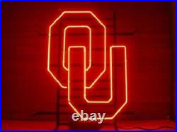Oklahoma OU Neon Light Sign 17x14 Lamp Beer Man Cave Gift Real Glass Handmade