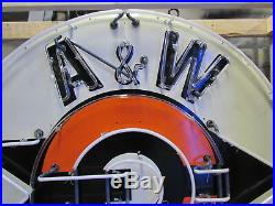 Old A&W Root Beer Sign with Neon 60 Diameter SSTN Neon Sign