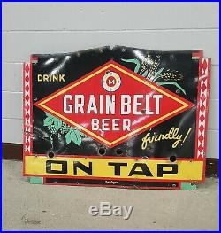 Old Grain Belt Beer porcelain neon sign skin. See other signs, Ford, Cadillac