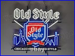 Old Style Beer Chicago City Skyline 24 Vivid LED Neon Sign Light With Dimmer