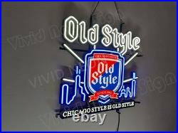 Old Style Beer Chicago City Skyline 24 Vivid LED Neon Sign Light With Dimmer