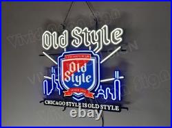 Old Style Beer Chicago City Skyline 24 Vivid LED Neon Sign Light With Dimmer