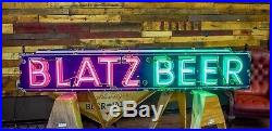 Original Blatz Beer Porcelain Neon Sign 8ft WILL SHIP Breweriana Milwaukee Bar