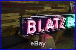 Original Blatz Beer Porcelain Neon Sign 8ft WILL SHIP Breweriana Milwaukee Bar