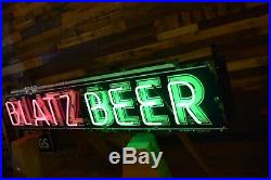 Original Blatz Beer Porcelain Neon Sign 8ft WILL SHIP Breweriana Milwaukee Bar