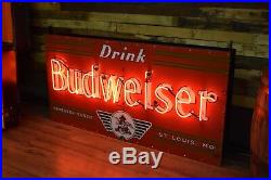 Original Budweiser Anheuser Busch Porcelain Neon Beer Sign Will Ship! 940's