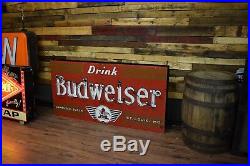 Original Budweiser Anheuser Busch Porcelain Neon Beer Sign Will Ship! 940's