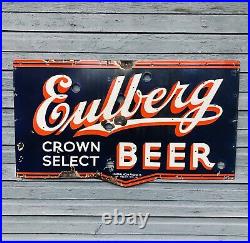 Original Eulberg Beer Neon Porcelain Sign Portage Wisconsin Beer Brewery