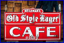 Original Heilmans Old Style Porcelain Neon Beer Sign WOW