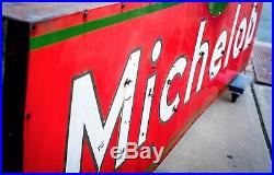 Original MICHELOB Budweiser Anheuser Busch Porcelain Neon Beer Sign WOW