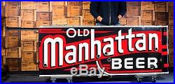 Original Old Manhattan Beer Porcelain Neon Sign WOW! Al Capone