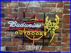 Outdoors Deer Crown 20x16 Neon Sign Lamp Light Visual Beer Bar Decor ZZ