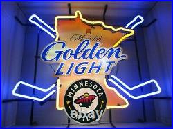 PICK UP ONLY New NHL Minnesota Wild Michelob Golden Light Hockey beer Neon sign