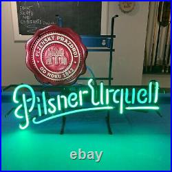 PILSNER URQUELL BEER Brewery NEON SIGN Green LIght Nice Shape! Man Cave Vintage