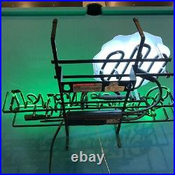 PILSNER URQUELL BEER Brewery NEON SIGN Green LIght Nice Shape! Man Cave Vintage