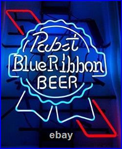 Pabst Blue Ribbon Beer Neon Sign Light 19x15 Beer Bar Pub Wall Hanging Artwork